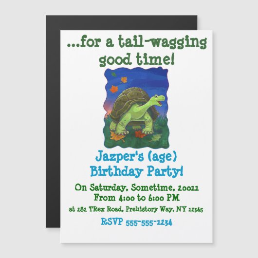 Tortoise Stationery Magnetische Uitnodiging (Voorkant / Achterkant)