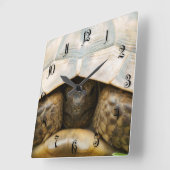 Tortoise Vierkante Klok (Hoek)