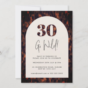Tortoiseshel Arch Wild 30th Birthday Invitation Kaart
