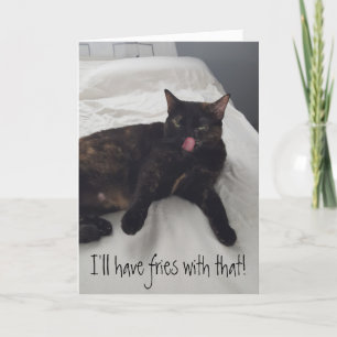 Tortoiseshel Cat Fries Dinner Invitation Kaarten