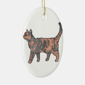Tortoiseshel Cat Keramisch Ornament (Rechts)