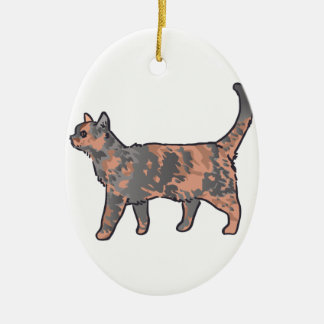 Tortoiseshel Cat Keramisch Ornament