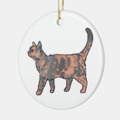 Tortoiseshel Cat Keramisch Ornament (Links)