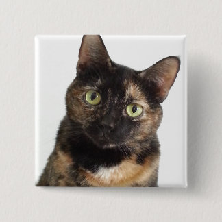 Tortoiseshel Cat Vierkante Button 5,1 Cm