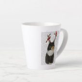 Tortoiseshel Kat met Antlers en Rode vogels Latte Mok (Rechterhoek)