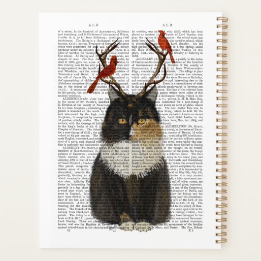 Tortoiseshel Kat met Antlers en Rode vogels Planner (Achterkant)