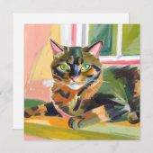 Tortoiseshell | Belle carte de peinture de chats (Devant / Derrière)