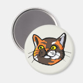 Tortoiseshell Cat Dessin Aimant de réfrigérateur (Recto/Verso)