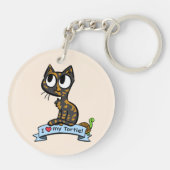 Tortoiseshell Cat Sleutelhanger (Achterkant)