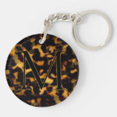 Tortoiseshell Initial Keychain Custom Letter (Achterkant)