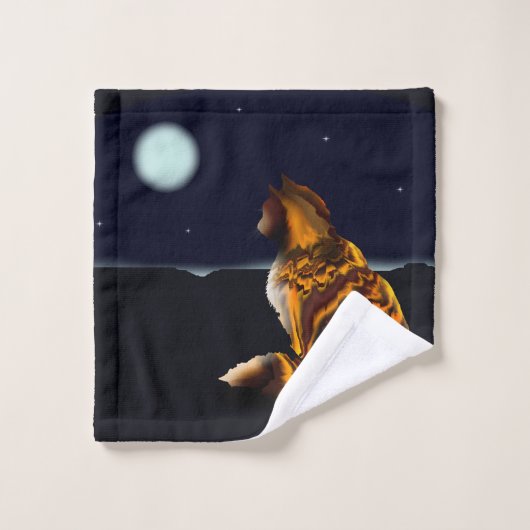 Tortoiseshell Tabby by Moonlight (Gant de toilette)