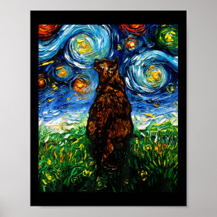 Tortoiseshell Tortie Sterrennacht Kitty Cat Art By Poster