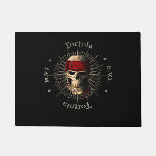 Tortola BVI Pirate Skull Deurmat (Voorkant)