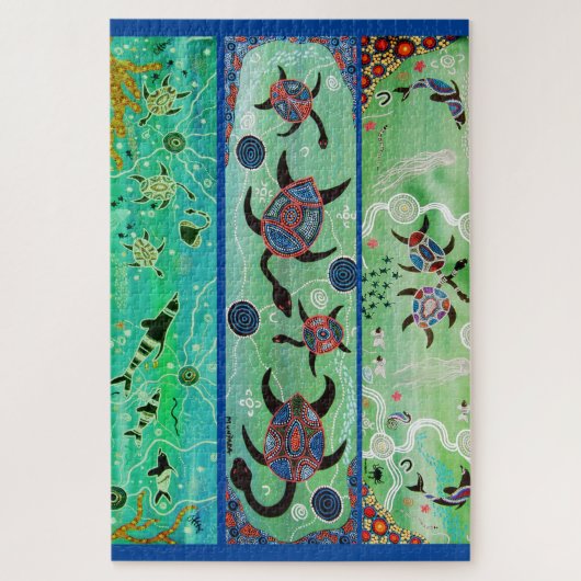 TORTRES & DOLPHINS ABORIGINAL ART PUZZLE (Vertical)
