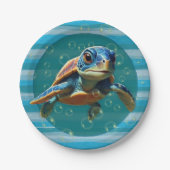 Tortue Bébé Assiette En Papier (Devant)