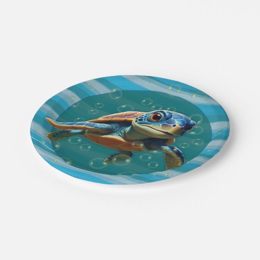 Tortue Bébé Assiette En Papier (Angle)