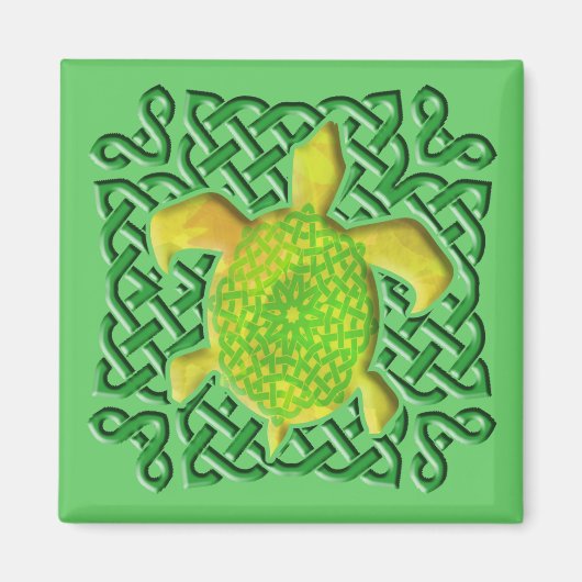 Tortue céleste (verte) Magnet (Devant)
