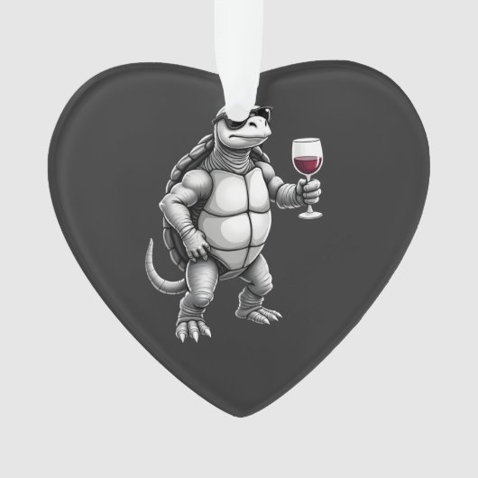 tortue cool buvant du vin rouge impression d'art_1 (devant)
