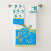 Tortue côtière tropicale Turquoise Aquarelle (En situation)