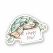 Tortue, Courrier Heureux, Autocollant (Recto)