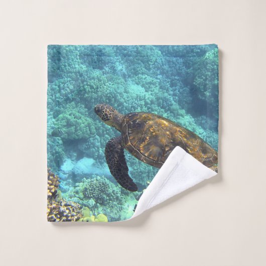tortue dans la mer (Gant de toilette)