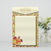 Tortue dans la papeterie rayée par tortue (Debout devant)