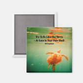 Tortue de mer Aimant Carré 2 Pouces (Recto/Verso)