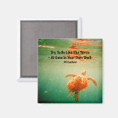 Tortue de mer Aimant Carré de 2 Pouces (Recto/Verso)