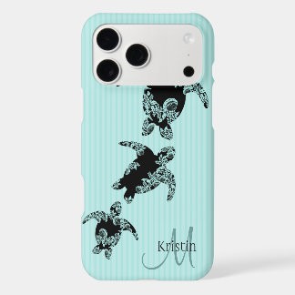 Tortue de mer Aqua Stripe avec Monogramme
