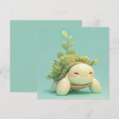 Tortue de mer avec carte postale de jardin de plan (Devant / Derrière)