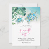 Tortue de mer Bébé Douche Invitations Filles (Devant)