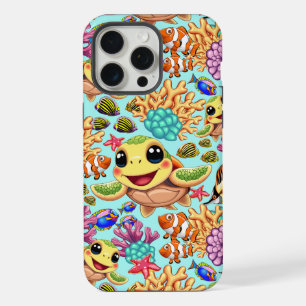 Tortue de mer Bébé heureux et mignonne personnage