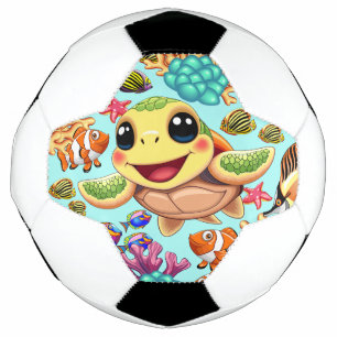 Tortue de mer Bébé heureux et mignonne personnage