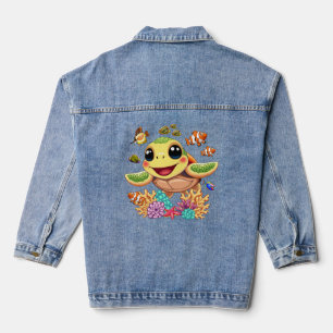 Tortue de mer Bébé heureux et mignonne personnage