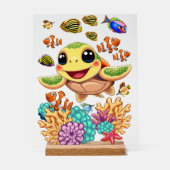 Tortue de mer Bébé heureux et mignonne personnage (Recto)