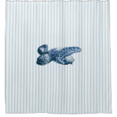 Tortue de mer Bleu Bande Douche côtière rideau (Devant)