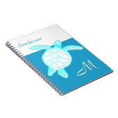 Tortue de mer Bleu Carnet blanc Turquoise (Côté Droit)
