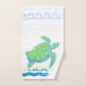 Tortue de mer bleue et verte (Serviette à main)