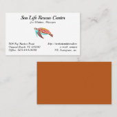 Tortue de mer Cartes de visite blancs illustrés (Devant / Derrière)