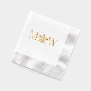 Tortue de mer Couple Mariage 2 Monogramme initial