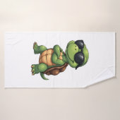 Tortue de mer Dabbing amoureux des animaux Sauvez (Serviette de bain)