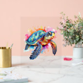 Tortue de mer en aquarelle colorée (Mariage)