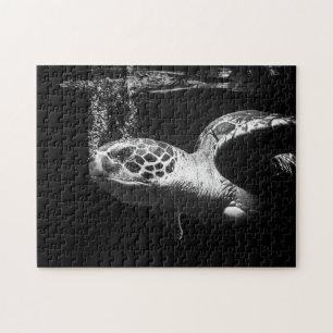 Tortue de mer en noir et blanc, puzzle