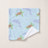 Tortue de mer et dauphin (Gant de toilette)