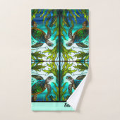 Tortue de mer Faux Verre (Serviette à main)