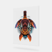Tortue de mer Mandala Oeuvre d'art animal marin Bo (Angle)