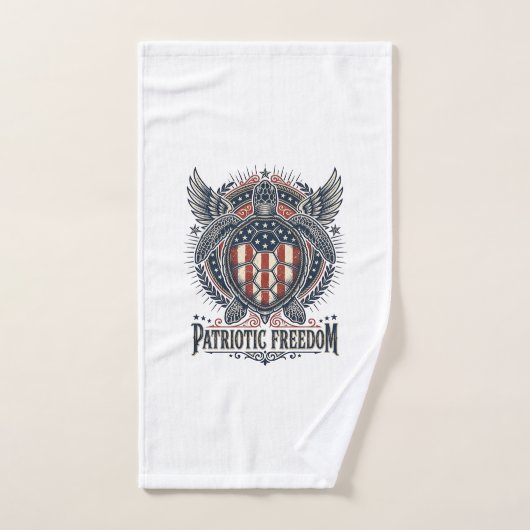 Tortue de mer patriotique (Serviette à main)