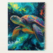 Tortue de mer psychédélique en océan Abstrait (Dos)