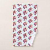 Tortue de mer rose Whimsical & mignonette à motif (Serviette à main)