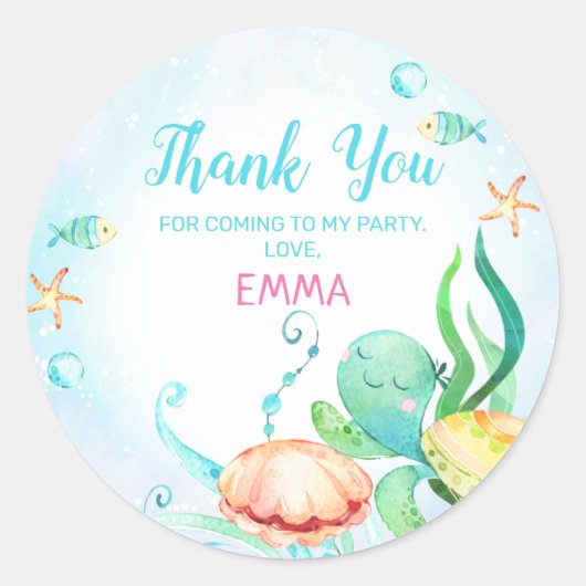 Tortue de mer sous le Sticker d'anniversaire de la (Devant)